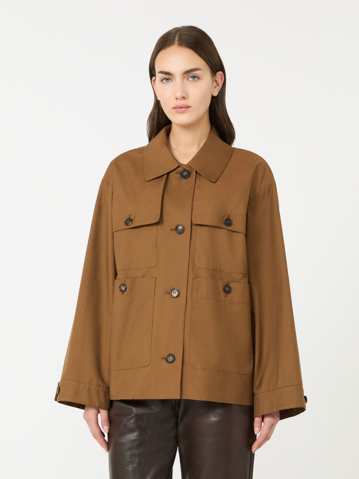 Water-repellent twill jacket - TOBACCO - Max Mara - 2