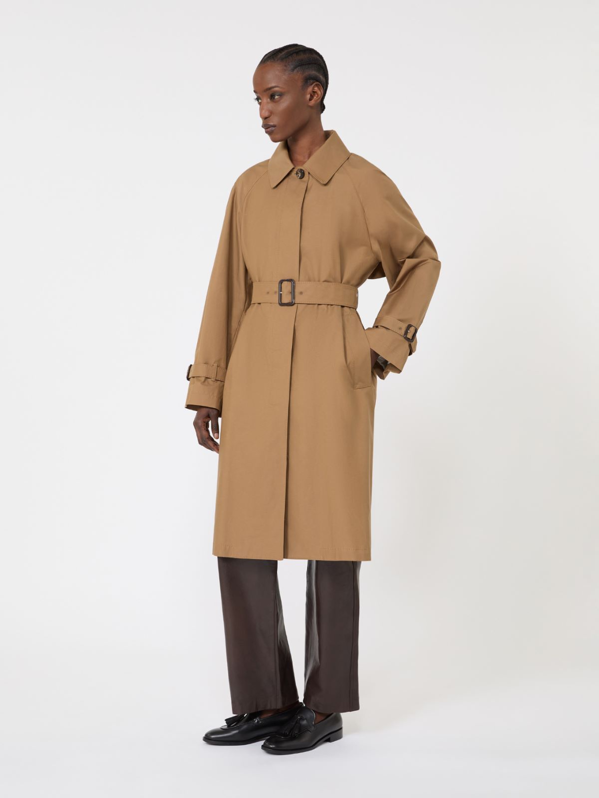 Trenchcoat aus wasserabweisendem Baumwollmischgewebe - BRAUN - Max Mara - 11