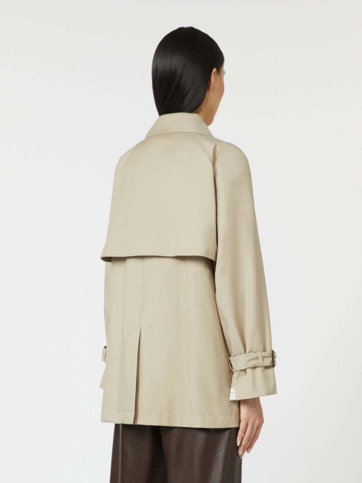 Cropped water-repellent twill trench coat - SAND - Max Mara - 6