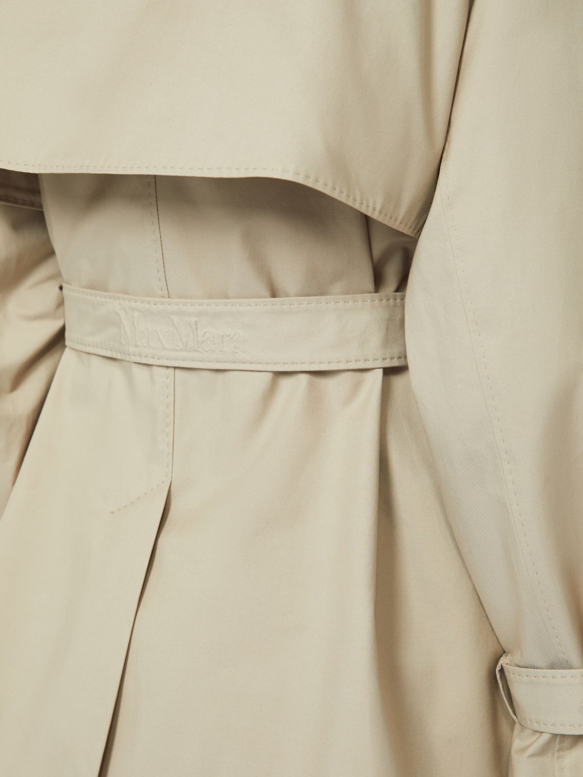 Cropped water-repellent twill trench coat - SAND - Max Mara - 6