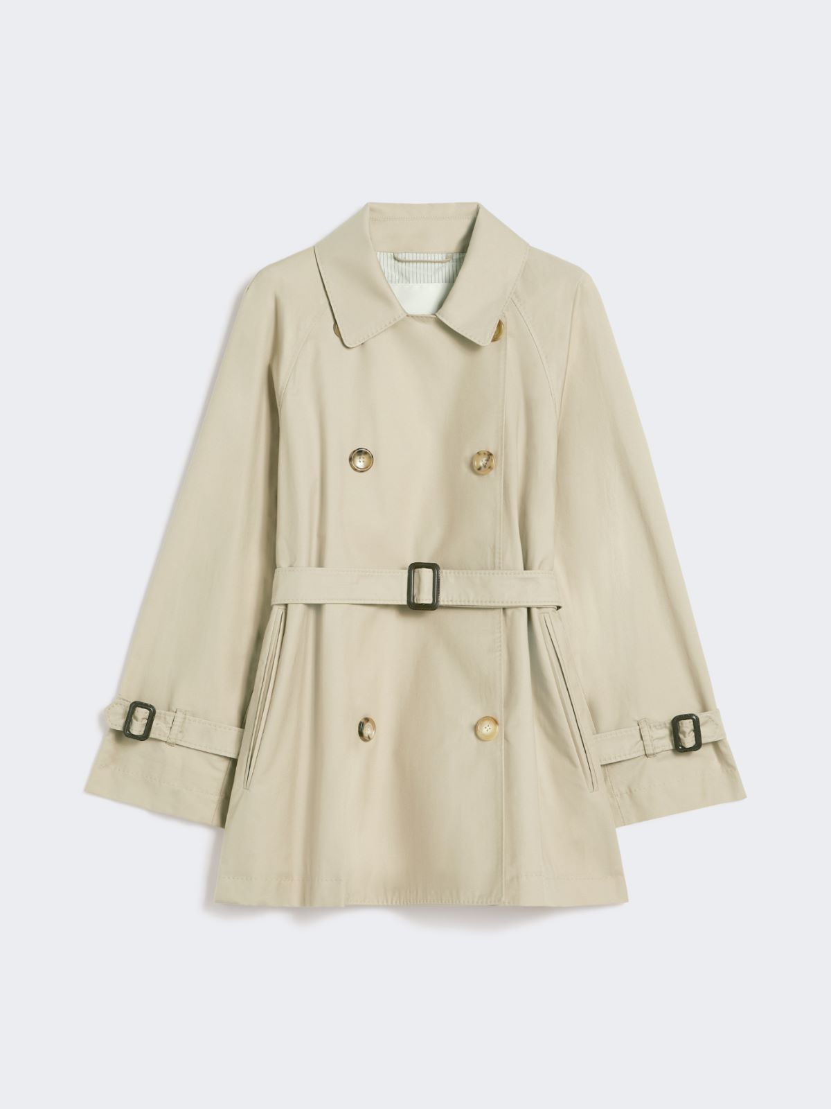 Cropped water-repellent twill trench coat - SAND - Max Mara - 6