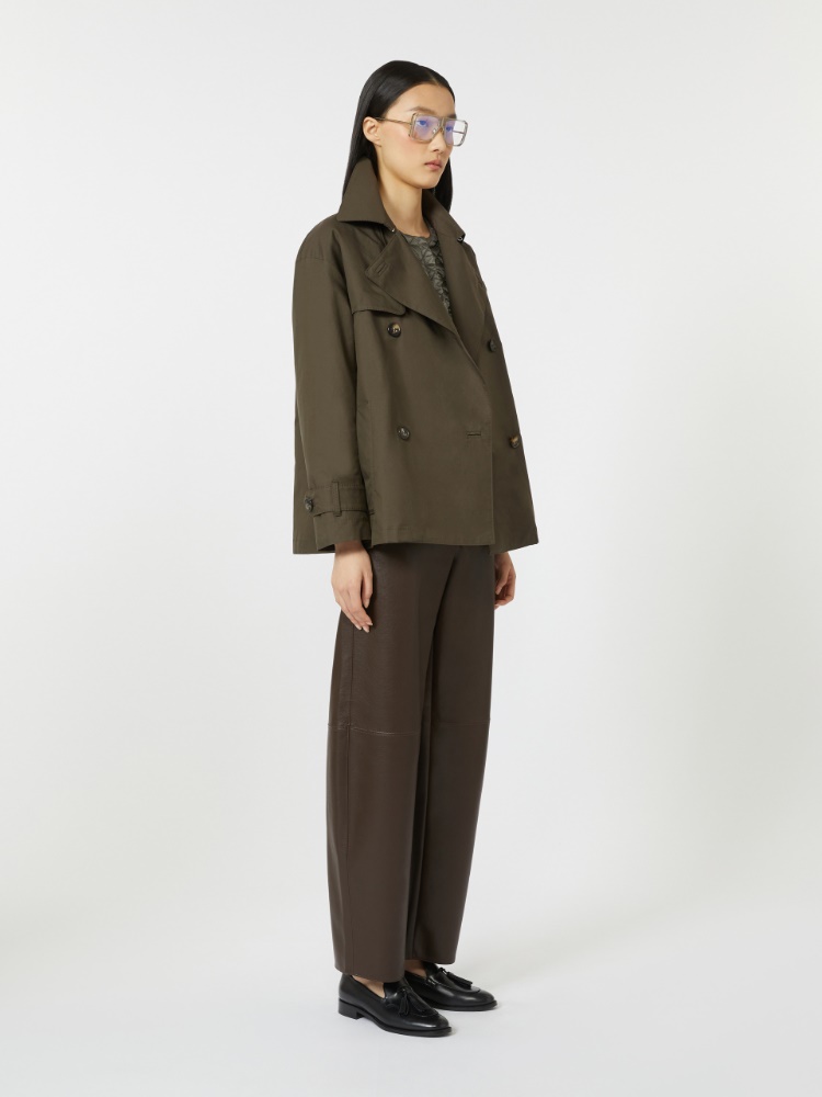 Trench doppiopetto in cotone antigoccia - VERDE - Max Mara
