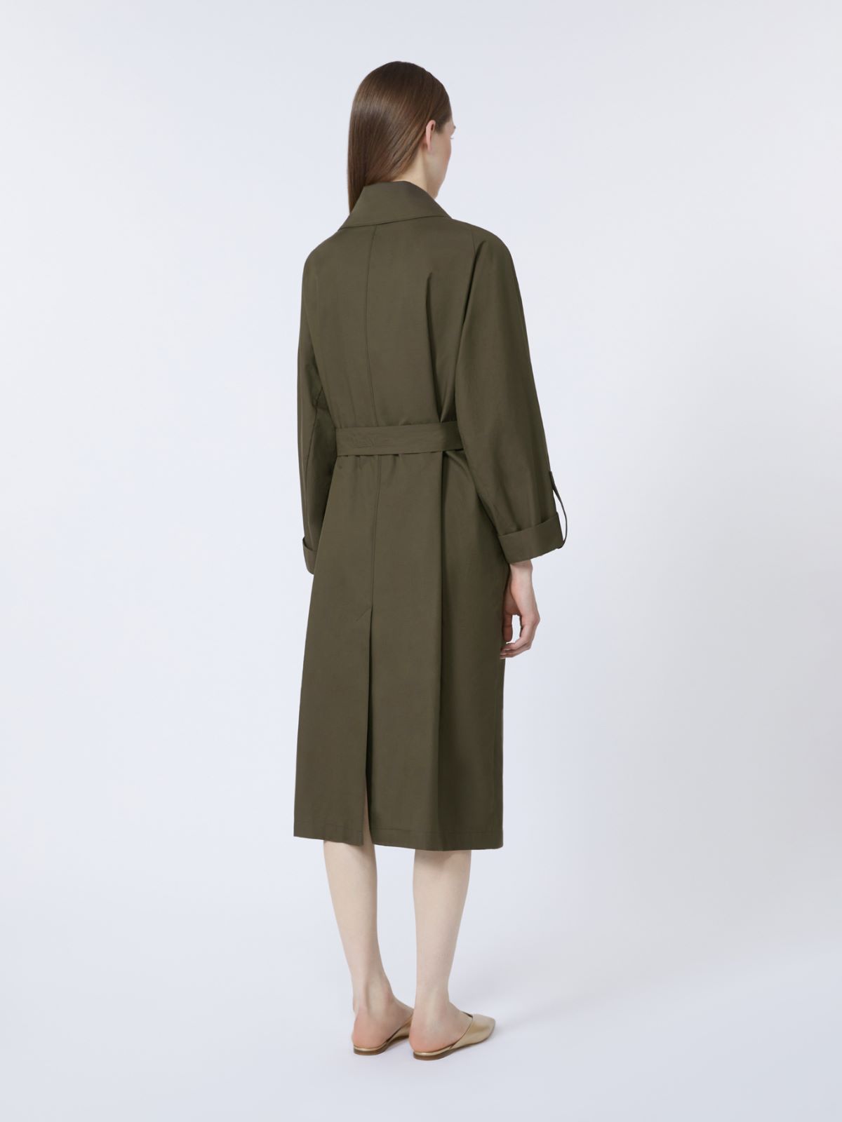 Water-repellent twill belted trench coat - GREEN - Max Mara - 5