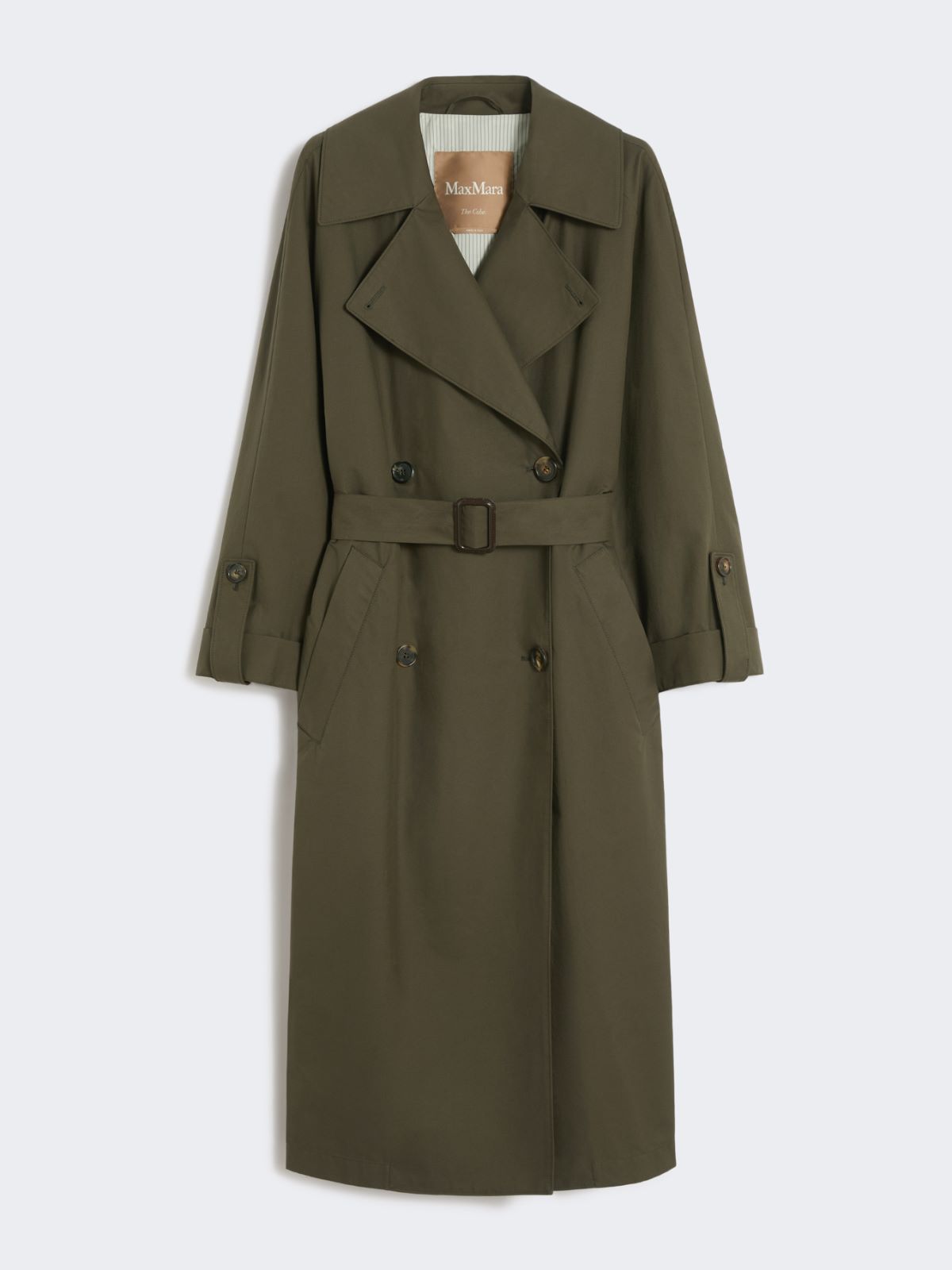 Water-repellent twill belted trench coat - GREEN - Max Mara - 5