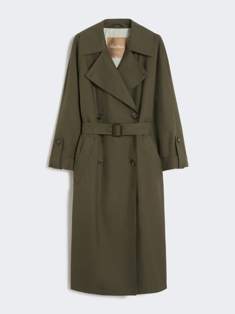 Water-repellent twill belted trench coat - GREEN - Max Mara