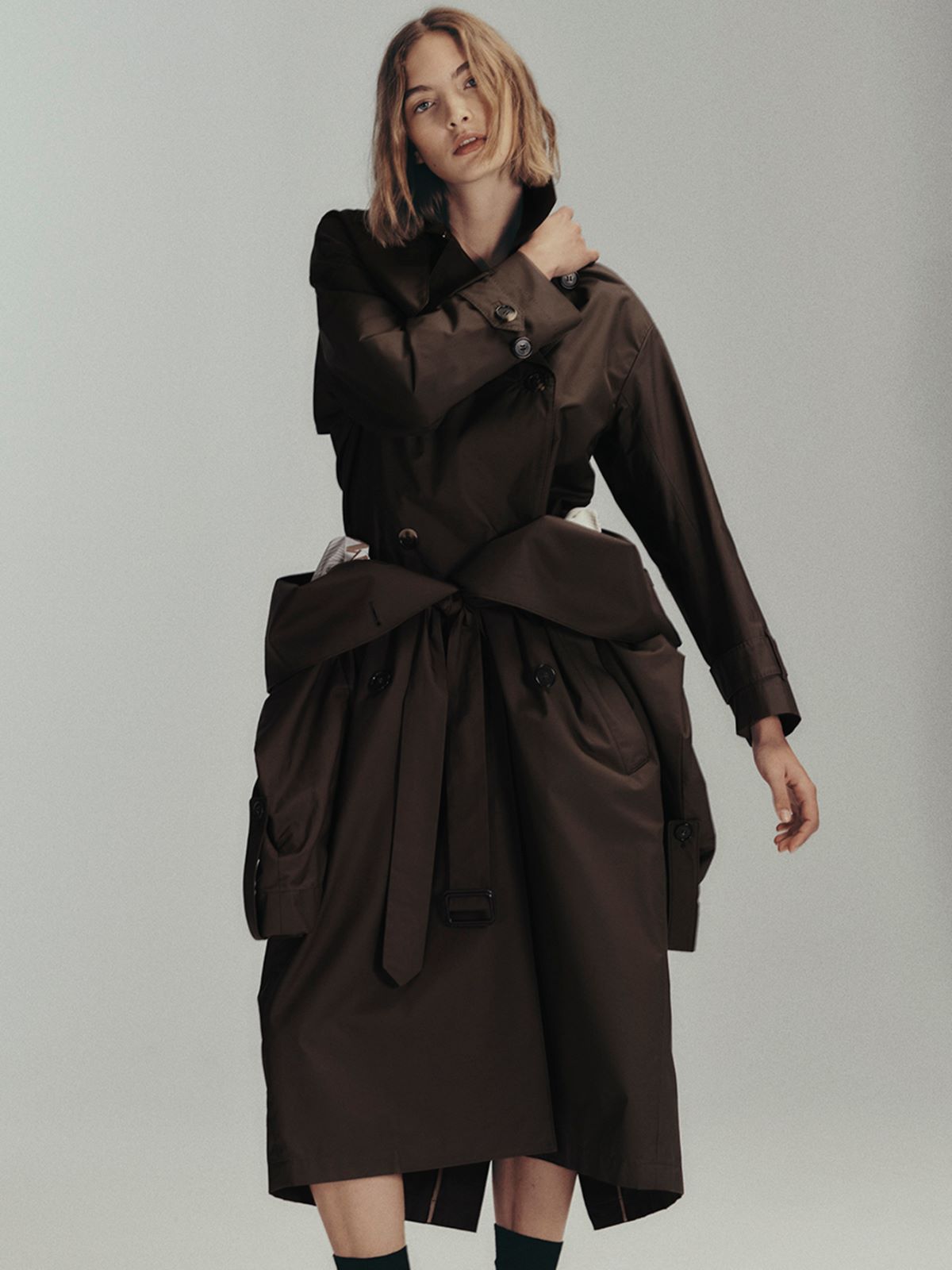 Water-repellent twill belted trench coat - GREEN - Max Mara