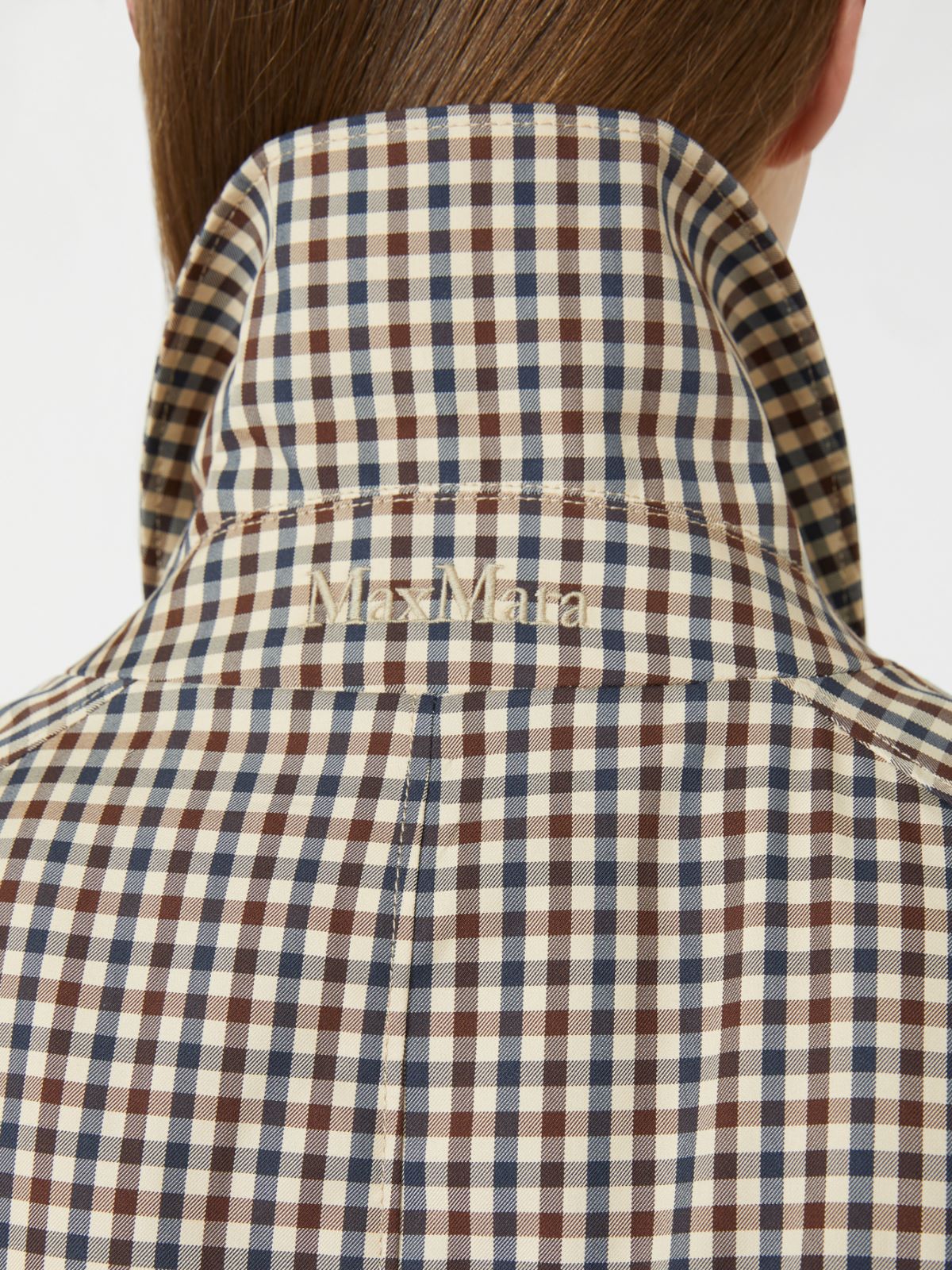 Patterned water-repellent twill trench coat - COFFEE - Max Mara - 6