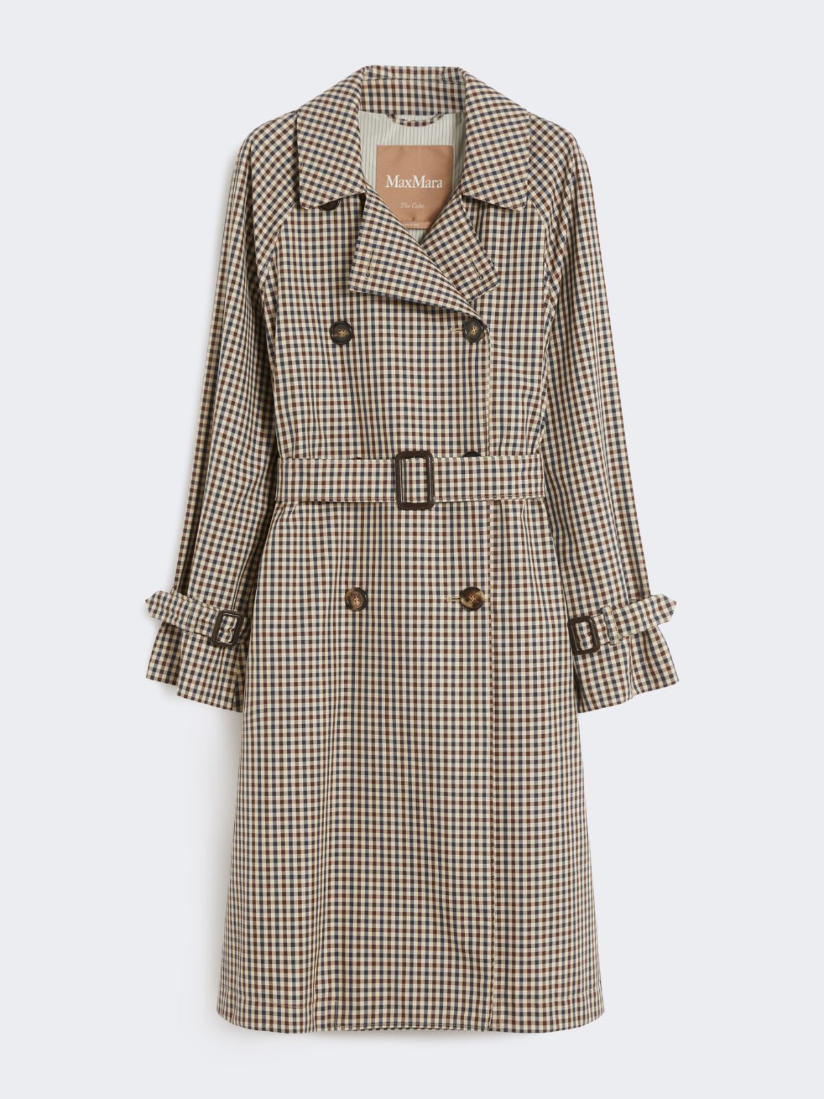 Patterned water-repellent twill trench coat - COFFEE - Max Mara - 10