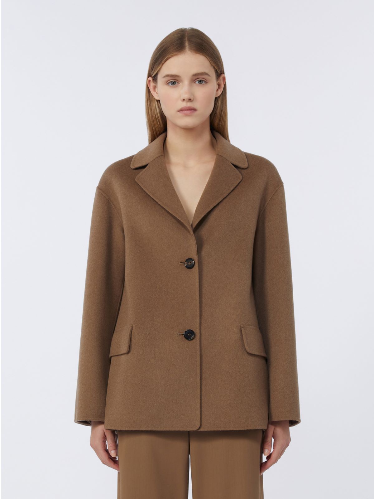 Single-breasted double-faced wool jacket - CAMEL - Max Mara - 4