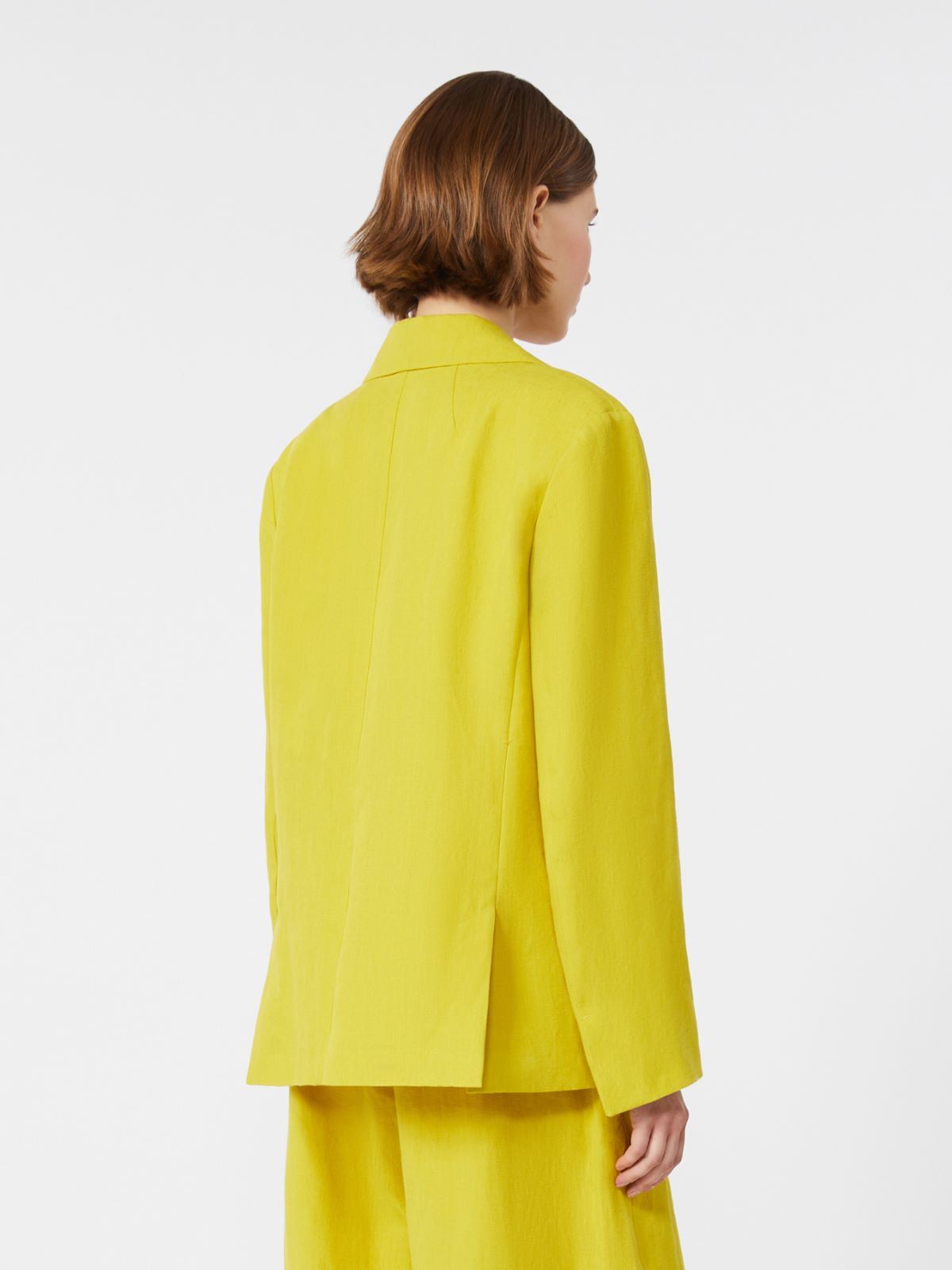 Pure linen canvas jacket - LEMON - 3