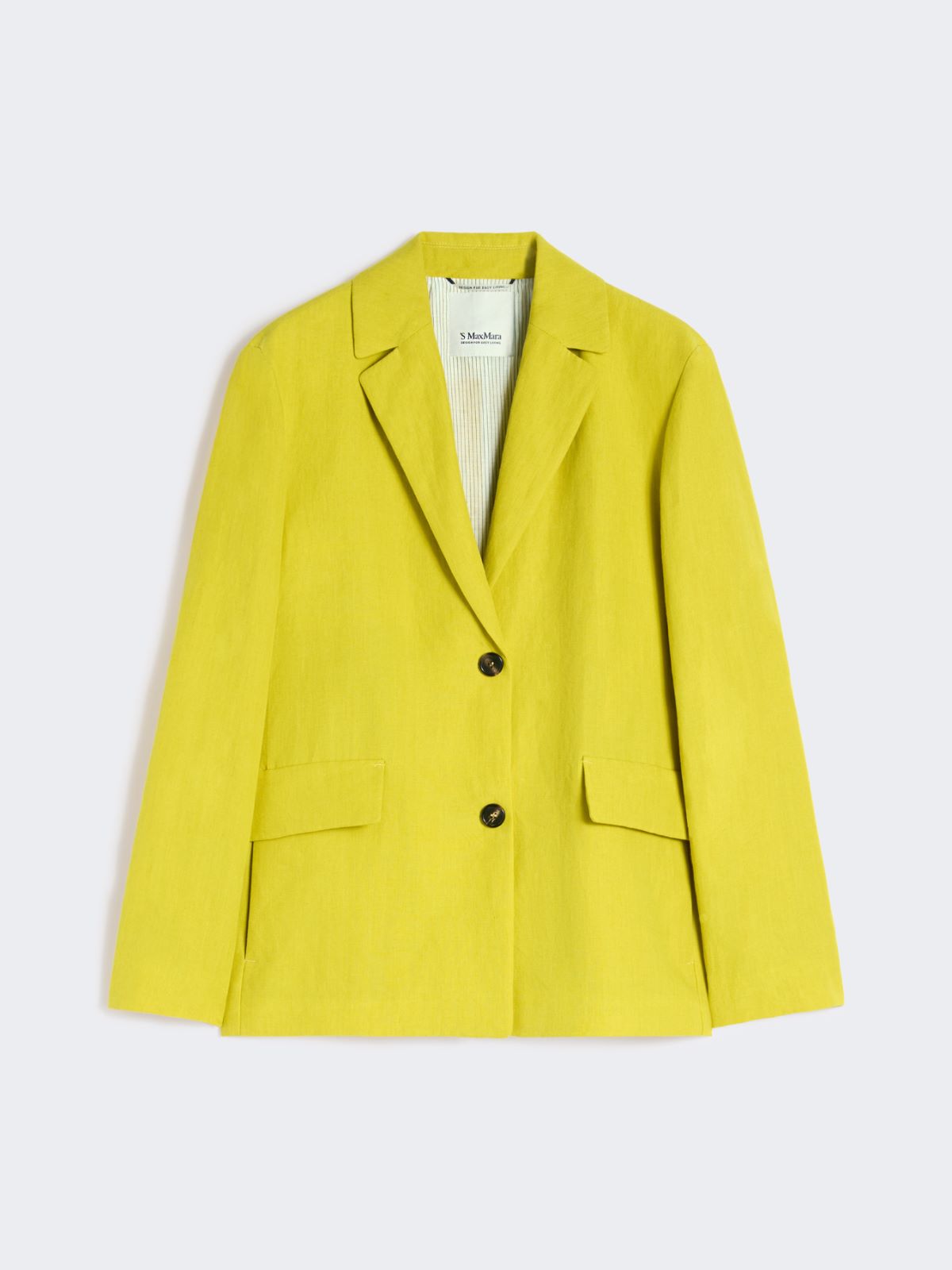 Pure linen canvas jacket - LEMON - 4