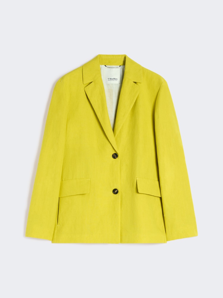 Pure linen canvas jacket - LEMON - 4
