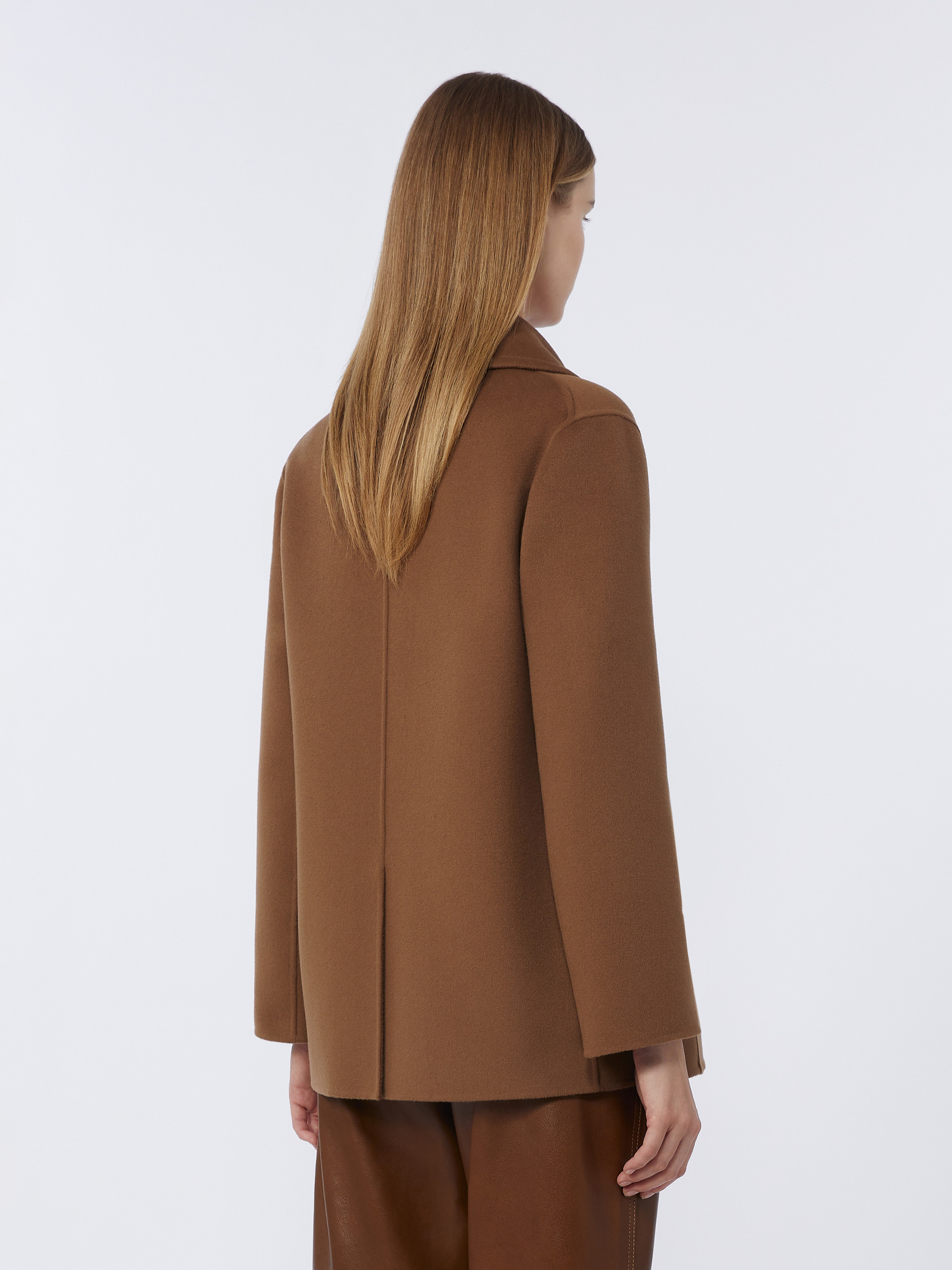 Wool broadcloth pea coat - TOBACCO - Max Mara - 3