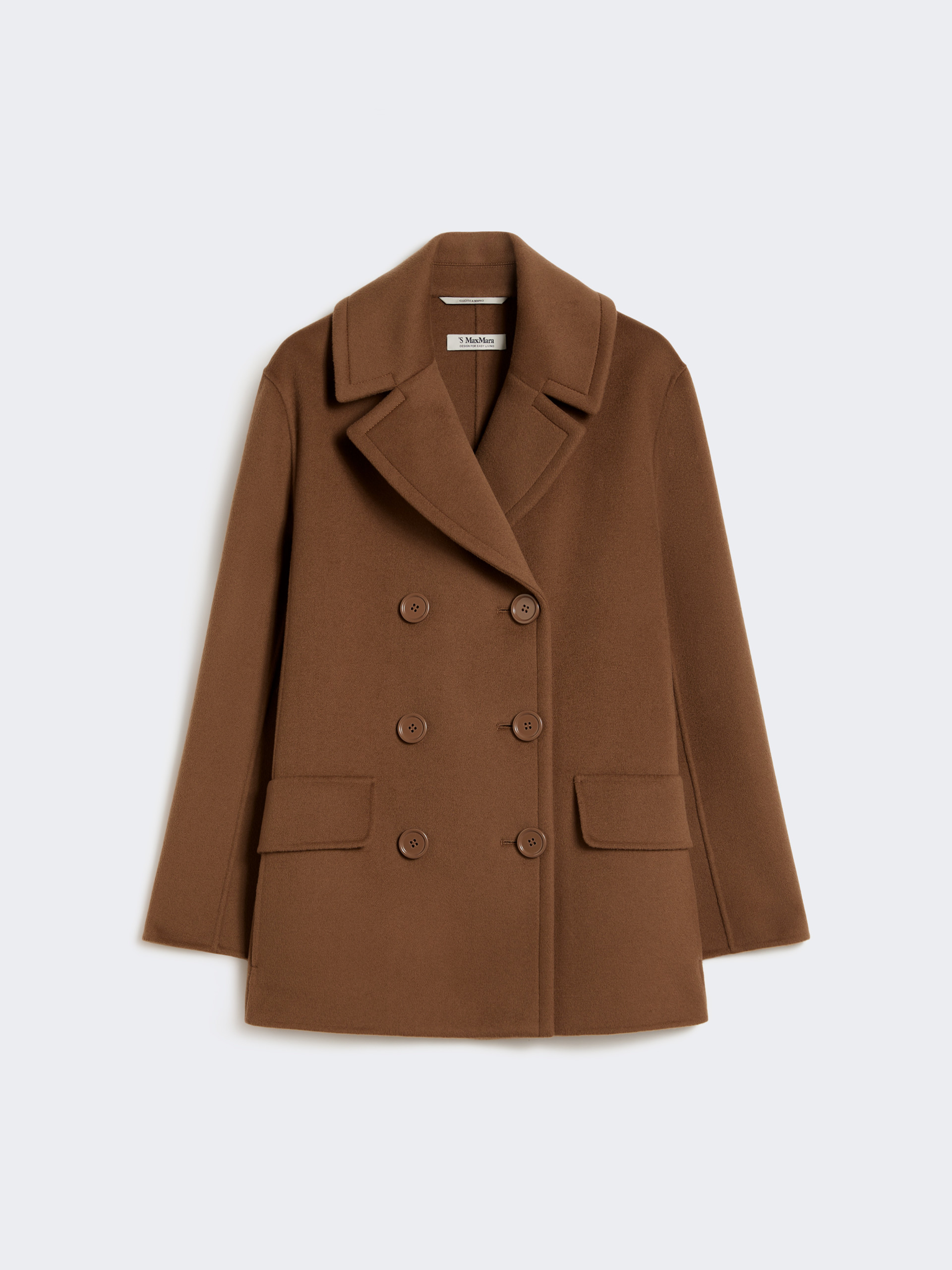 Wool broadcloth pea coat - TOBACCO - Max Mara - 4