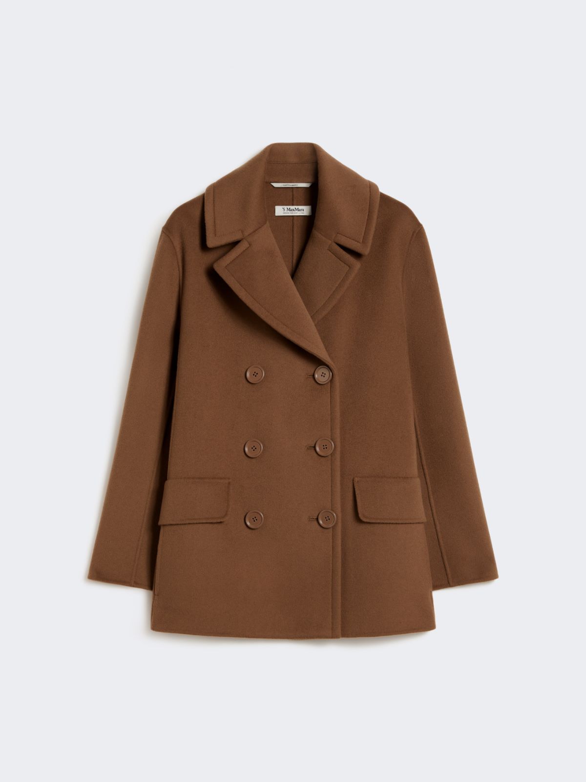 Wool broadcloth pea coat - TOBACCO - Max Mara - 4