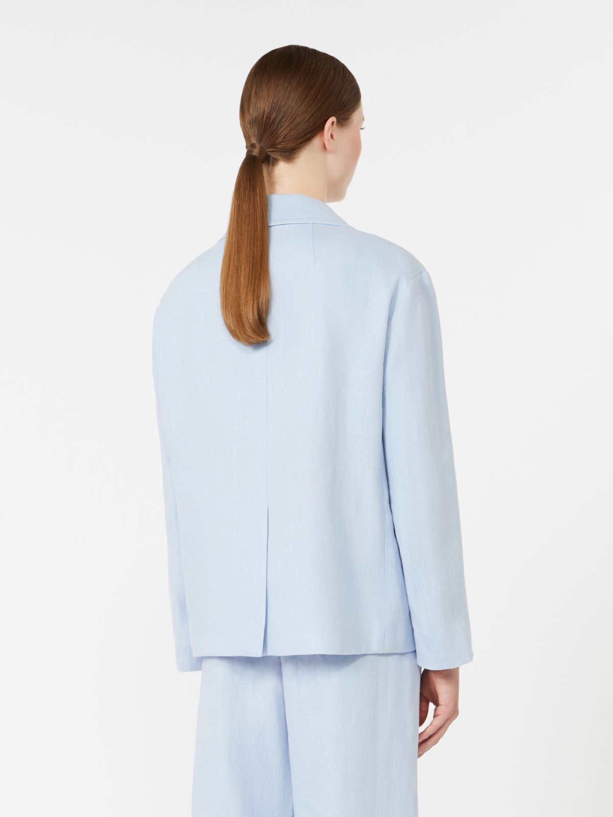 Double-breasted linen jacket - LIGHT BLUE - Max Mara - 8