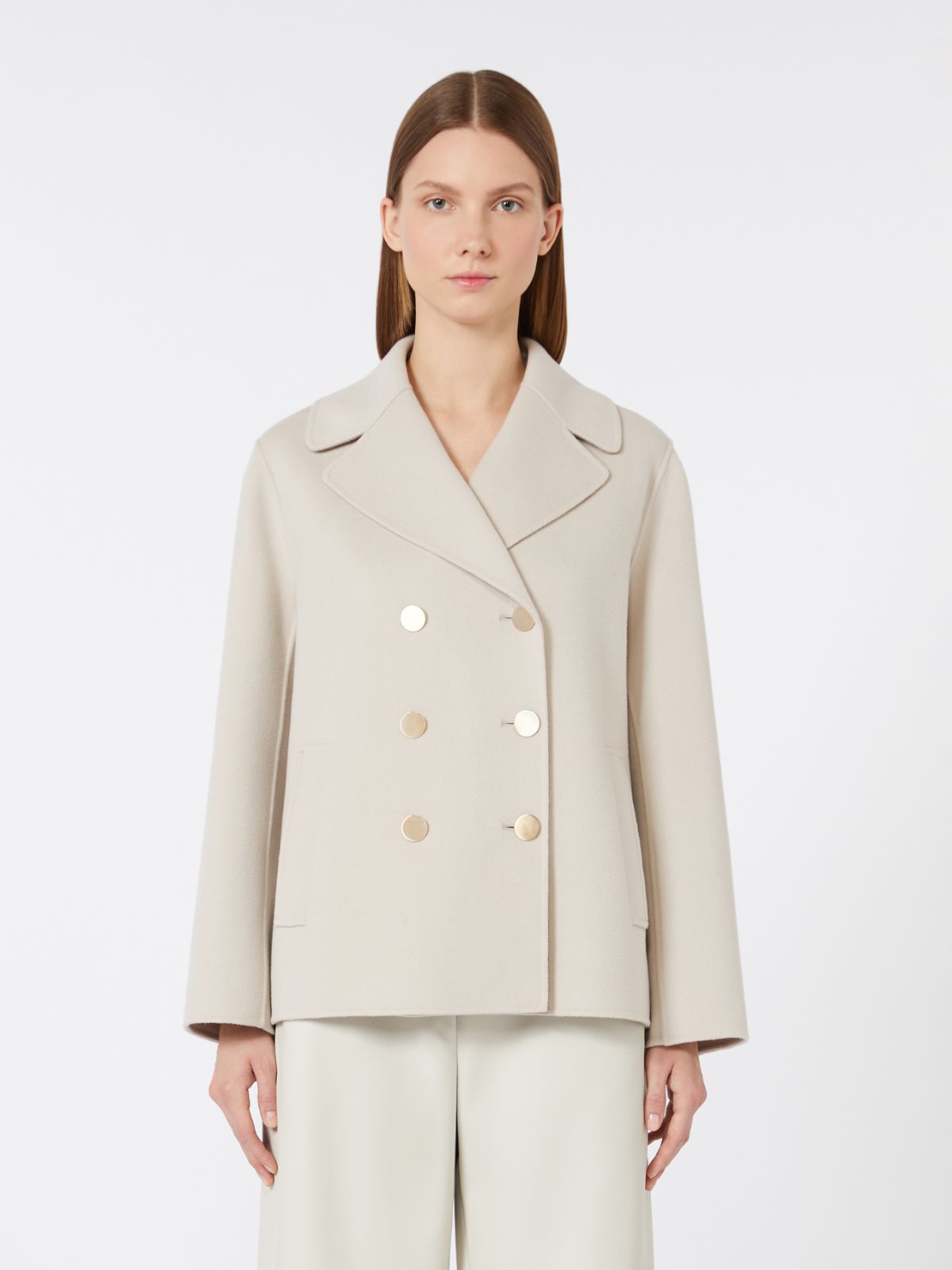 Wool broadcloth jacket - SAND - Max Mara - 4