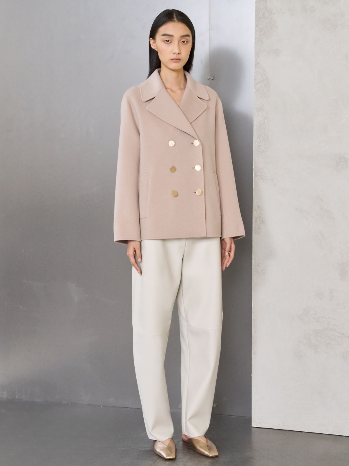 Veste en drap de laine - BEIGE ROSE - Max Mara