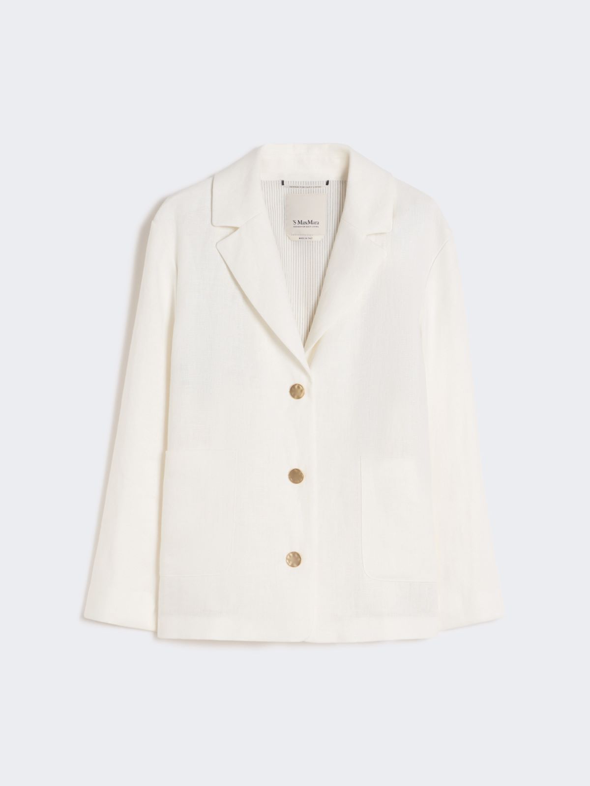 Linen canvas boxy jacket - WHITE - Max Mara - 8