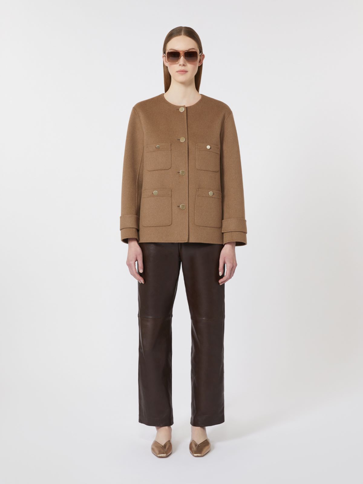 Veste courte en drap de laine - POIL DE CHAMEAU - Max Mara - 5