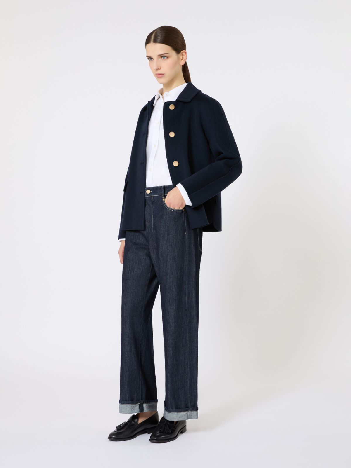 Short wool and cashmere jacket - MIDNIGHTBLUE - Max Mara - 5