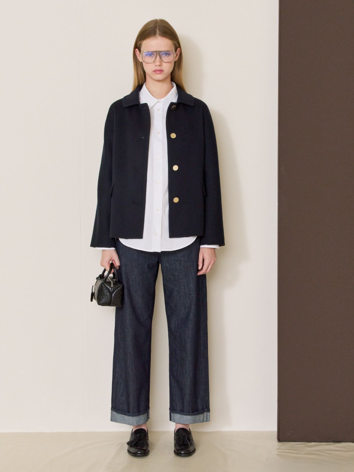 Short wool and cashmere jacket + MIDNIGHTBLUE - Max Mara