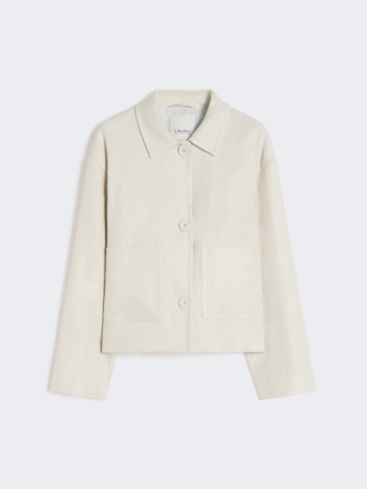 Stretch linen and cotton jacket - IVORY - Max Mara