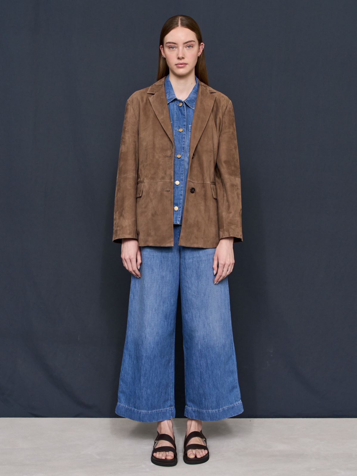 Giacca in denim di cotone e lino + BLU - Max Mara