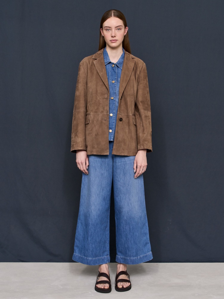 Giacca in denim di cotone e lino + BLU - Max Mara