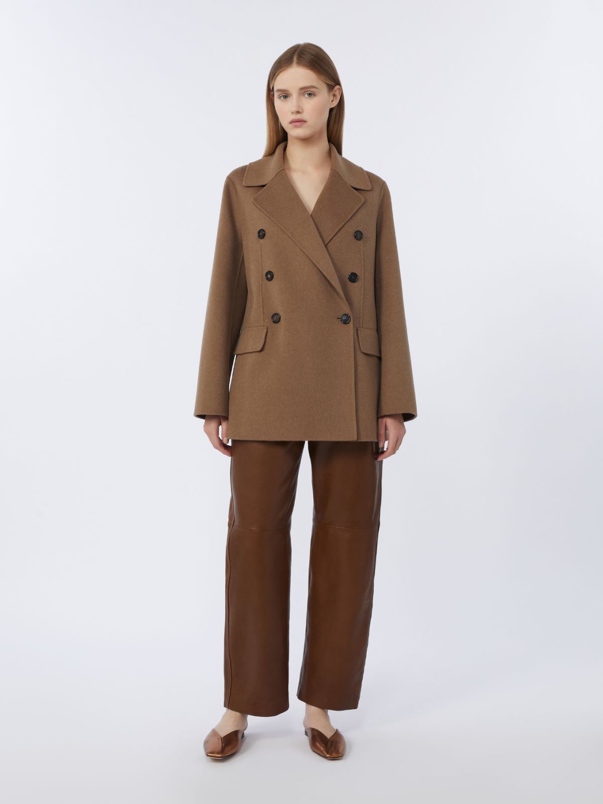 Double-breasted double-faced wool jacket - CAMEL - Max Mara