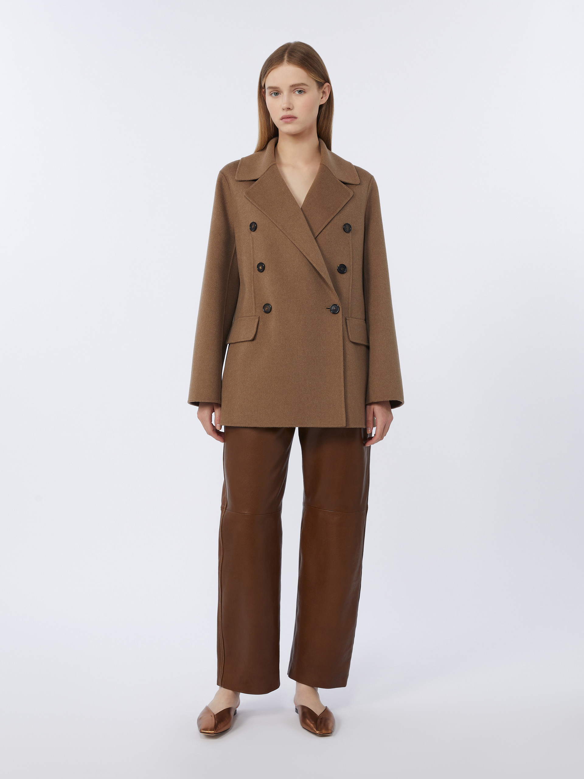 Veste à double boutonnage en double de laine - POIL DE CHAMEAU - Max Mara