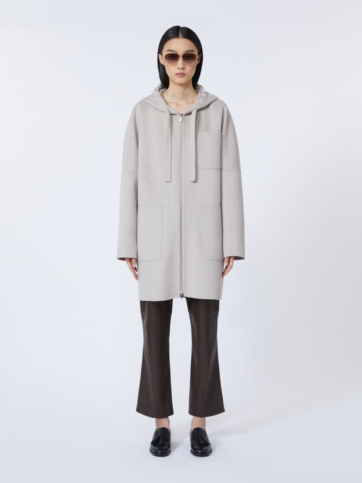 Double-faced wool hooded coat + BEIGE - Max Mara