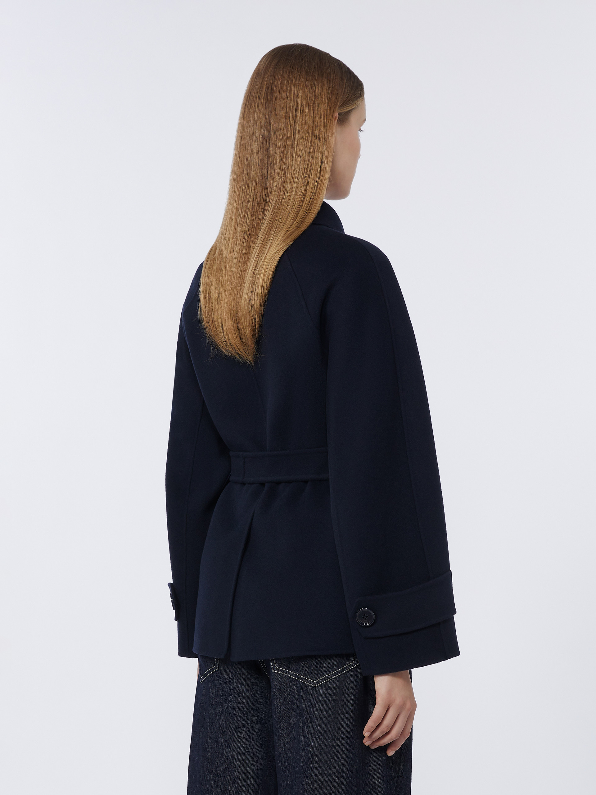 Cappotto crop doppiopetto in pura lana - MIDNIGHTBLUE - Max Mara - 3