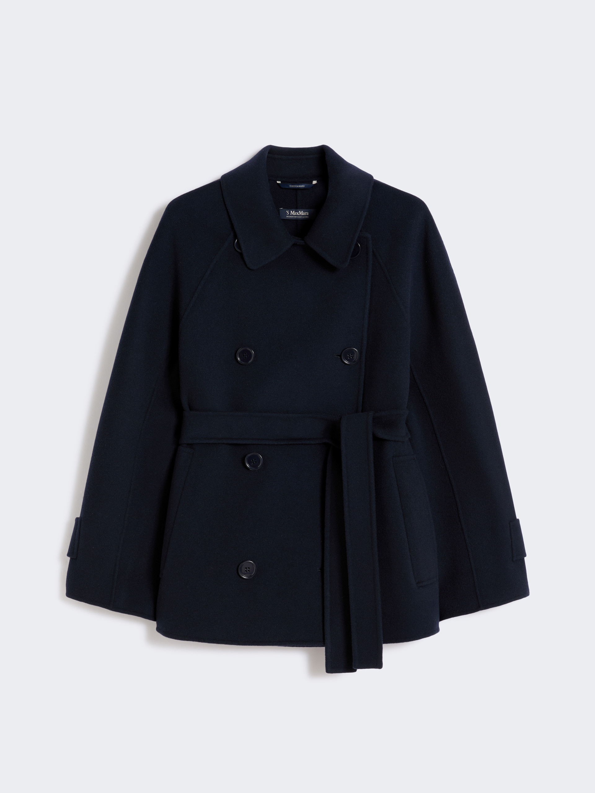 Cappotto crop doppiopetto in pura lana - MIDNIGHTBLUE - Max Mara - 4