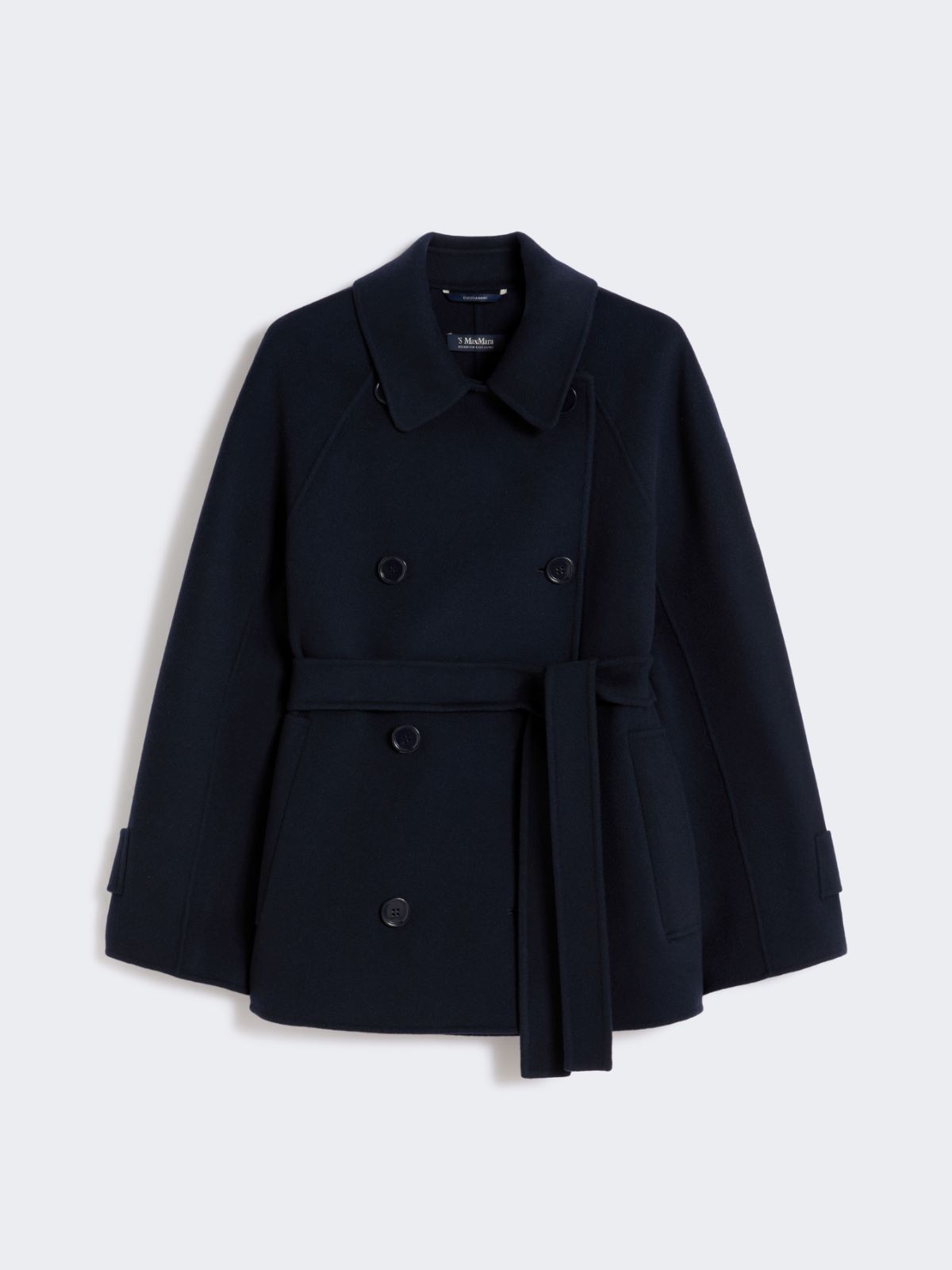 Cappotto crop doppiopetto in pura lana - MIDNIGHTBLUE - Max Mara - 4