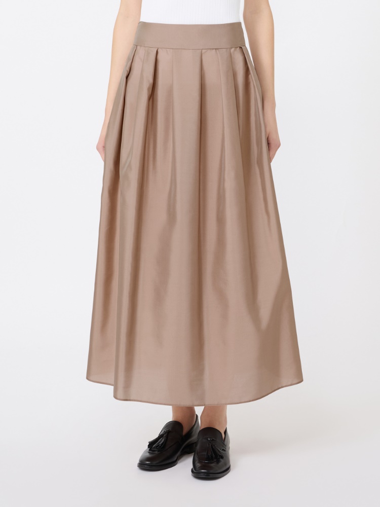 Pleated organza skirt - POWDER - 2