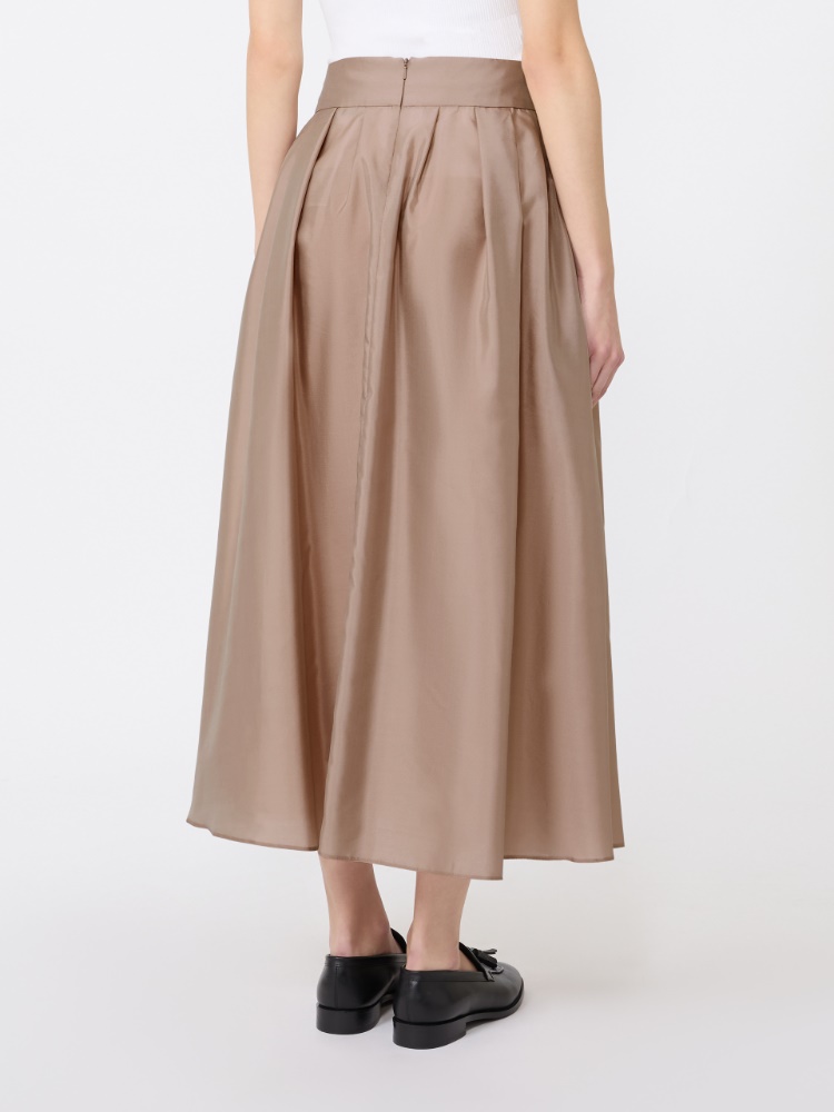 Pleated organza skirt - POWDER - 3