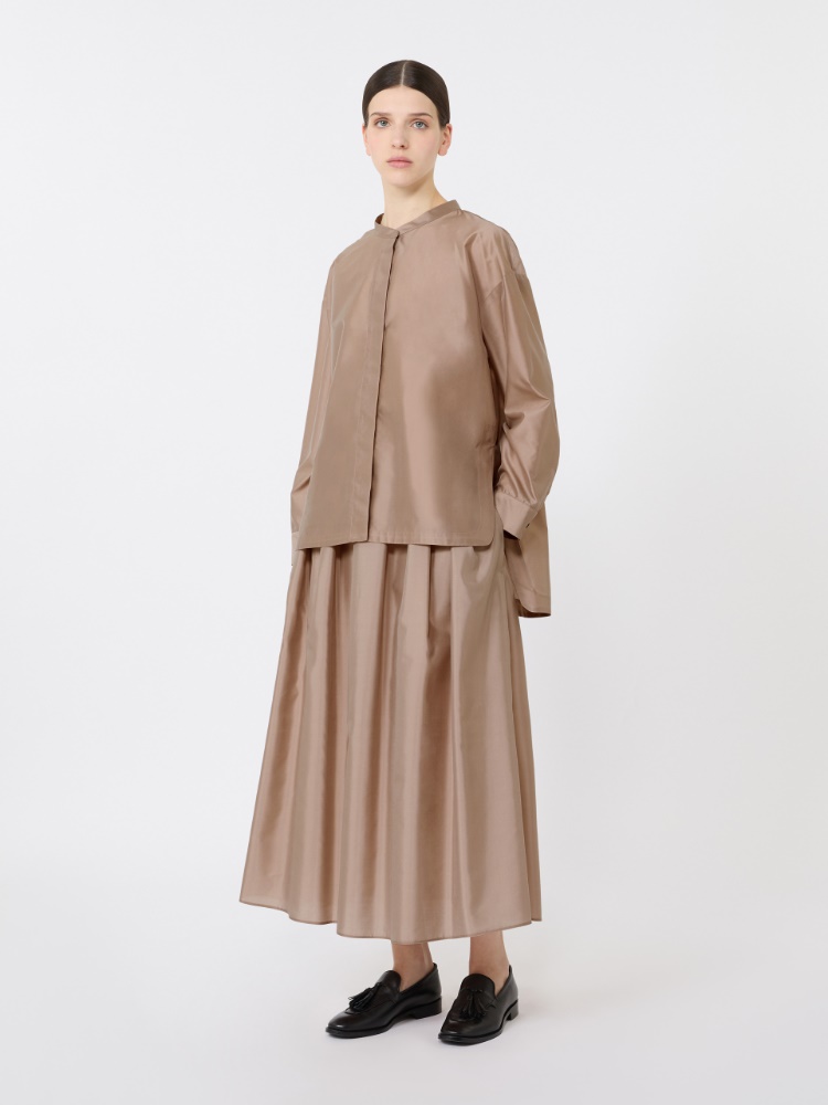 Pleated organza skirt - POWDER