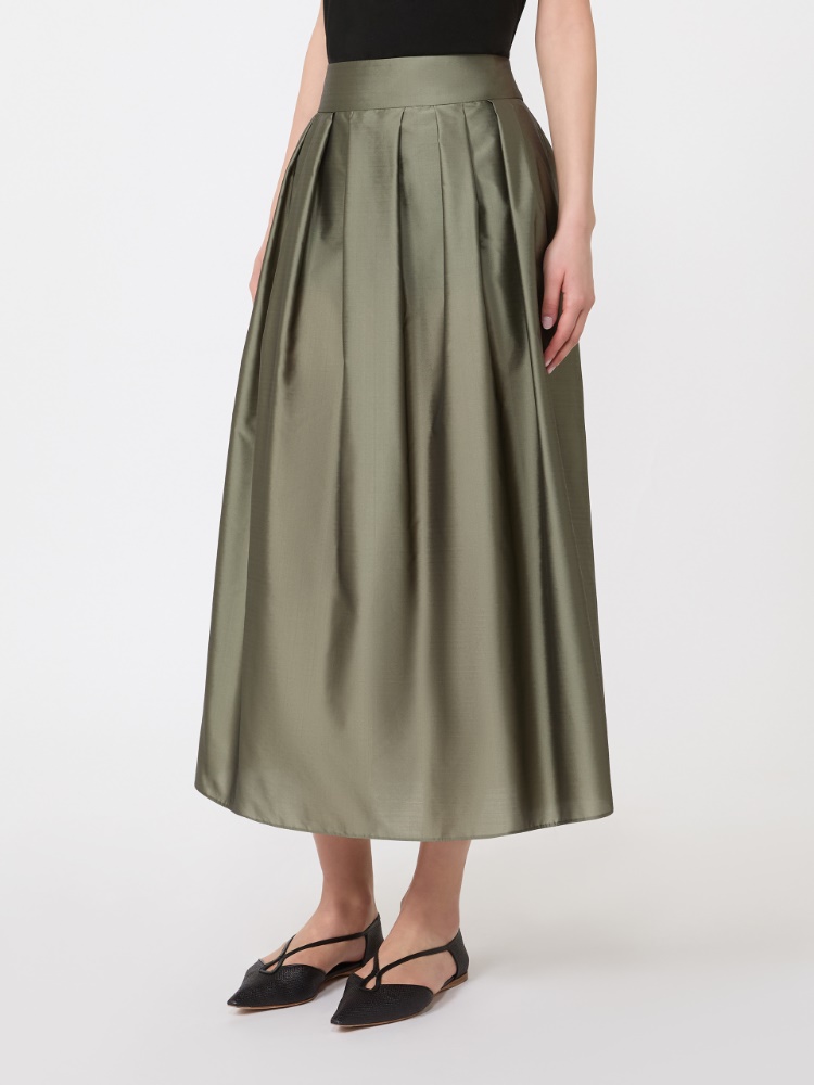 Pleated organza skirt - SAGE GREEN - 2