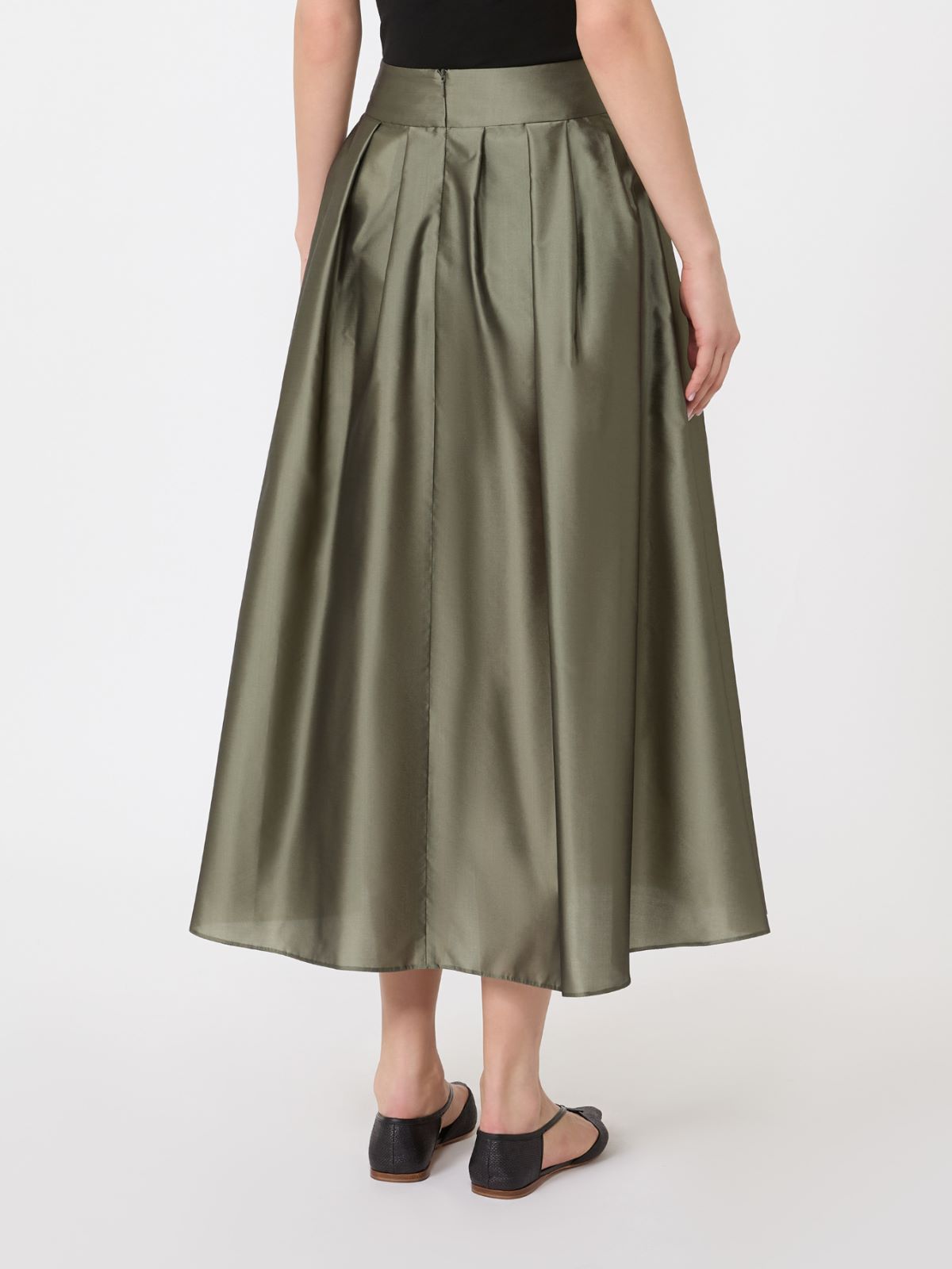 Pleated organza skirt - SAGE GREEN - 3