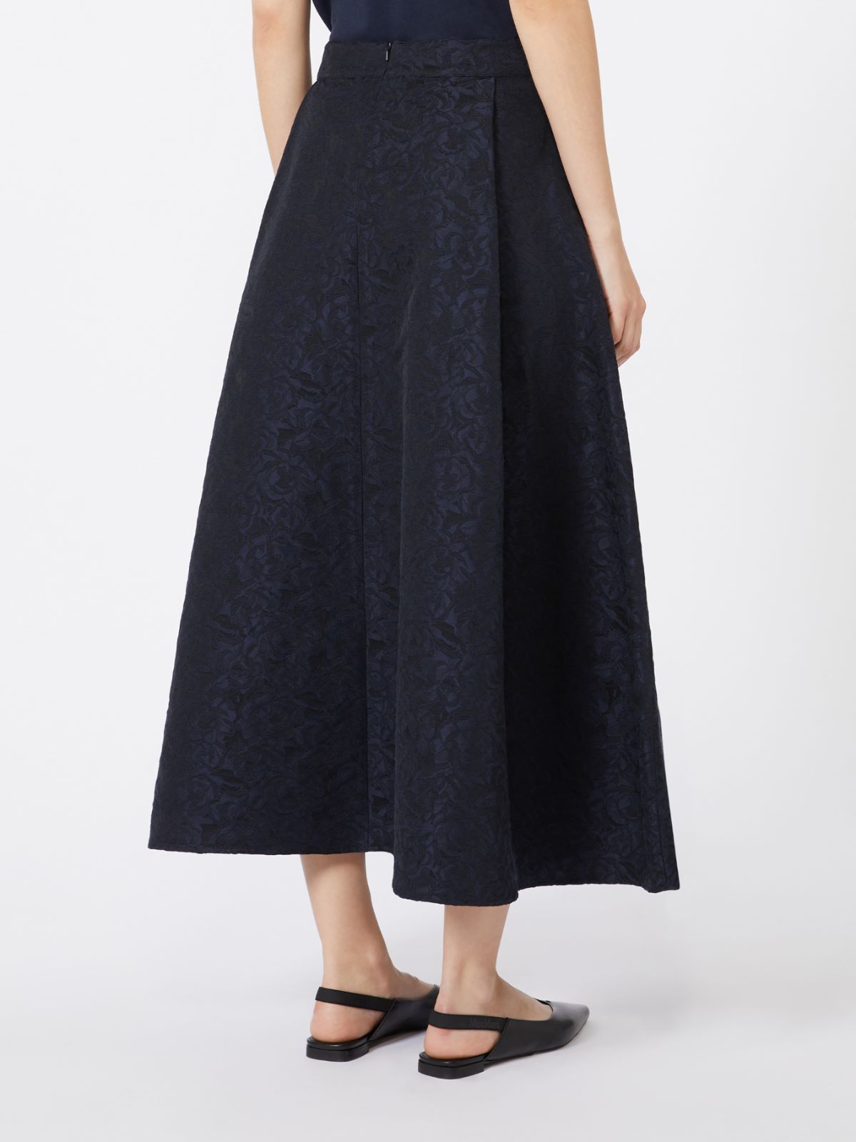 Pleated jacquard skirt - MIDNIGHTBLUE - Max Mara - 5