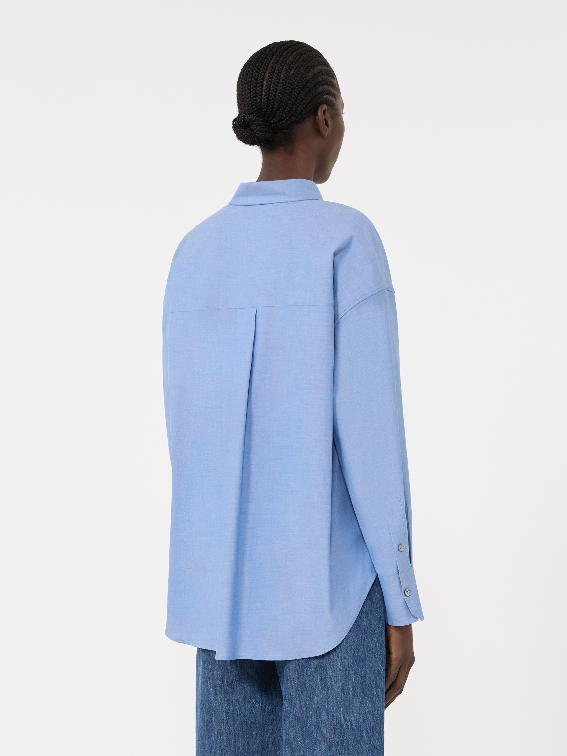 Cotton Oxford shirt - CORNFLOWER BLUE - Max Mara - 3