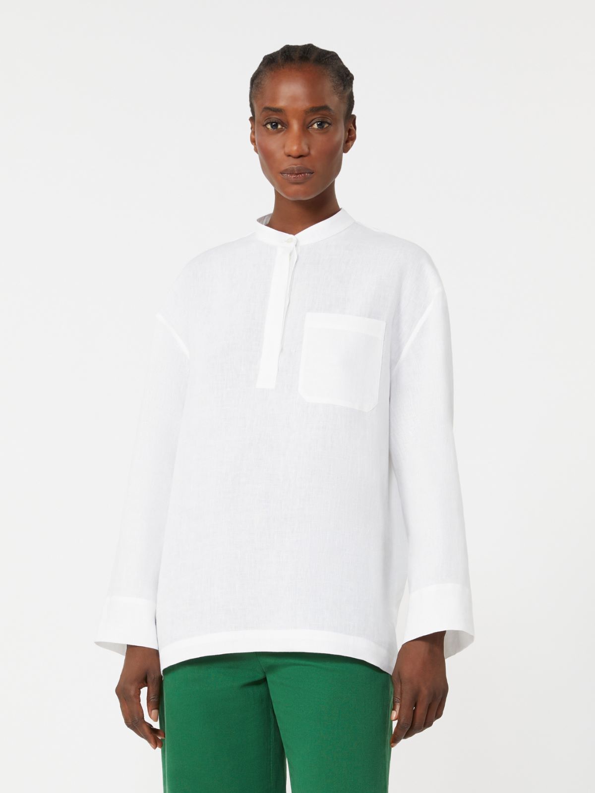 Pure linen shirt - OPTICAL WHITE - Max Mara - 2