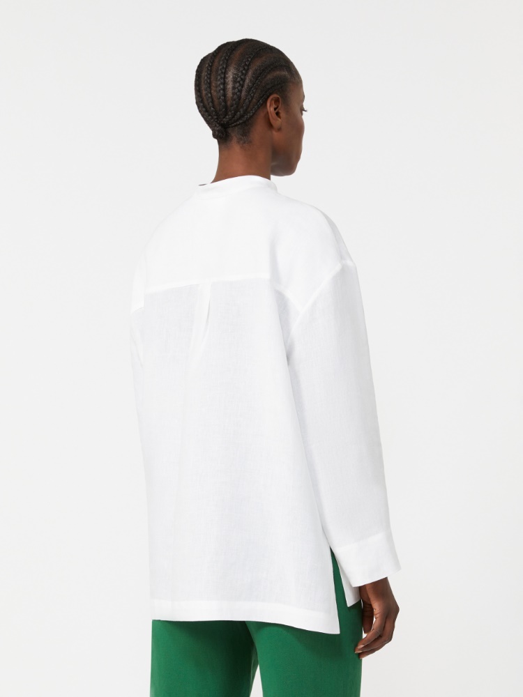Pure linen shirt - OPTICAL WHITE - Max Mara - 3