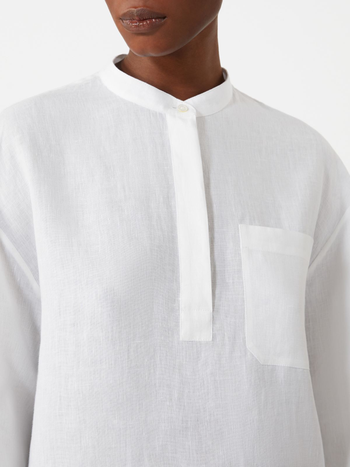 Pure linen shirt - OPTICAL WHITE - Max Mara - 4
