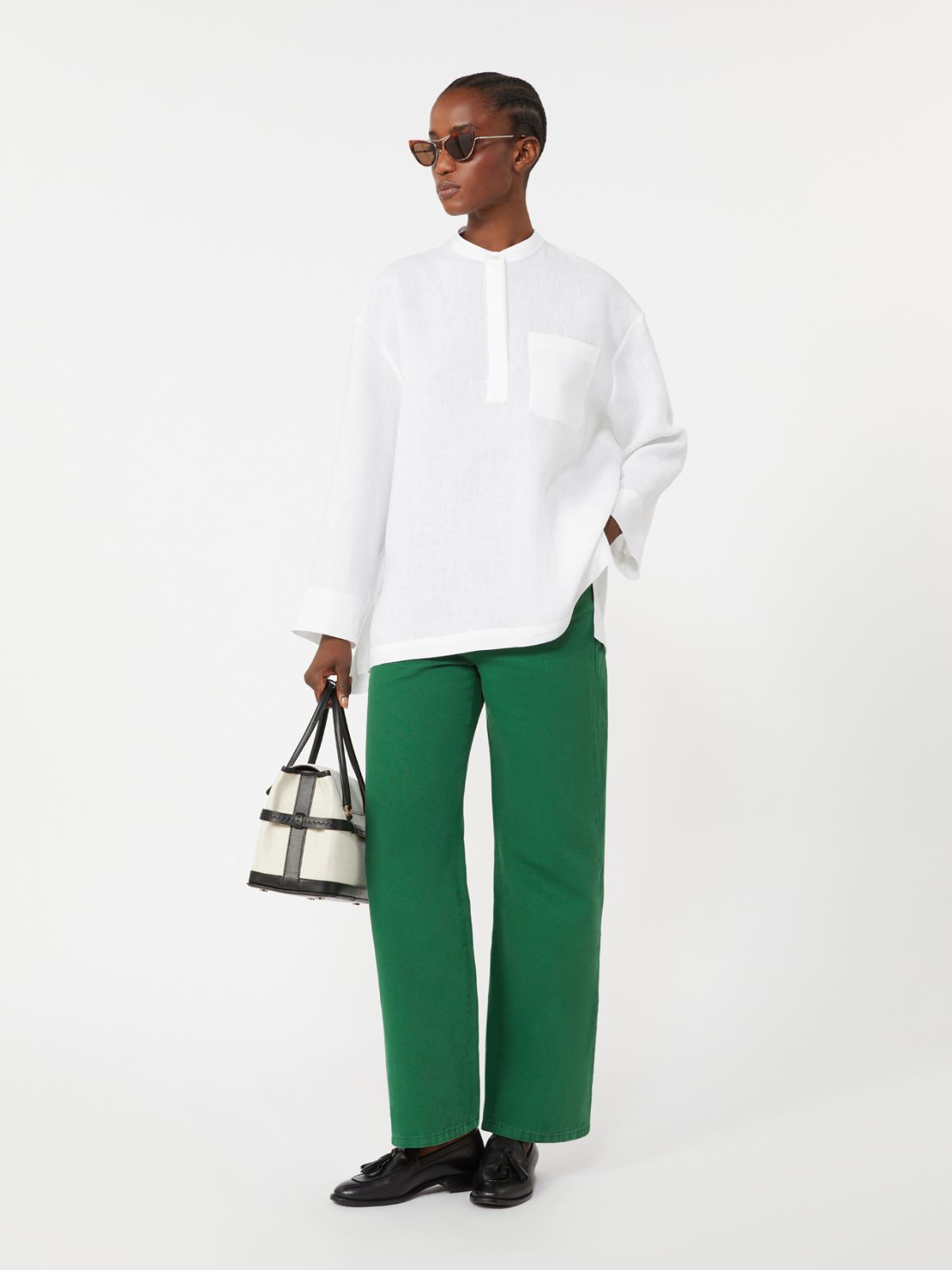 Pure linen shirt - OPTICAL WHITE - Max Mara