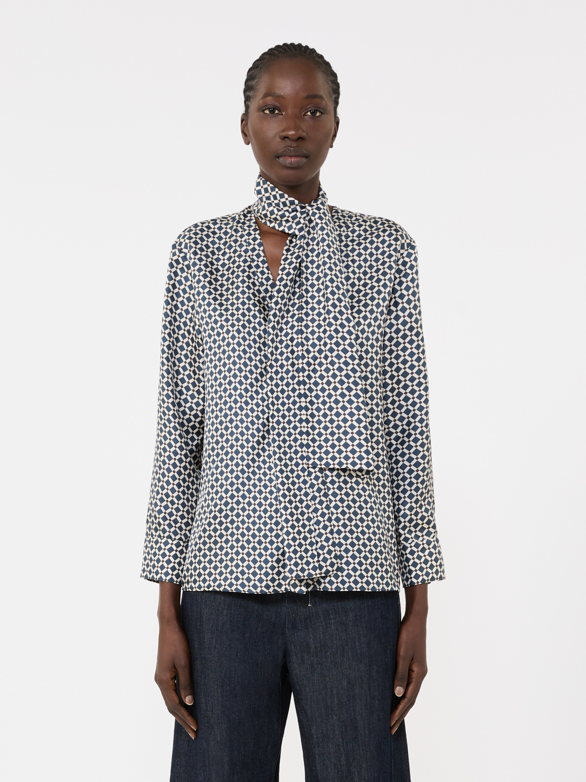 Printed silk shirt - MIDNIGHTBLUE - Max Mara - 2