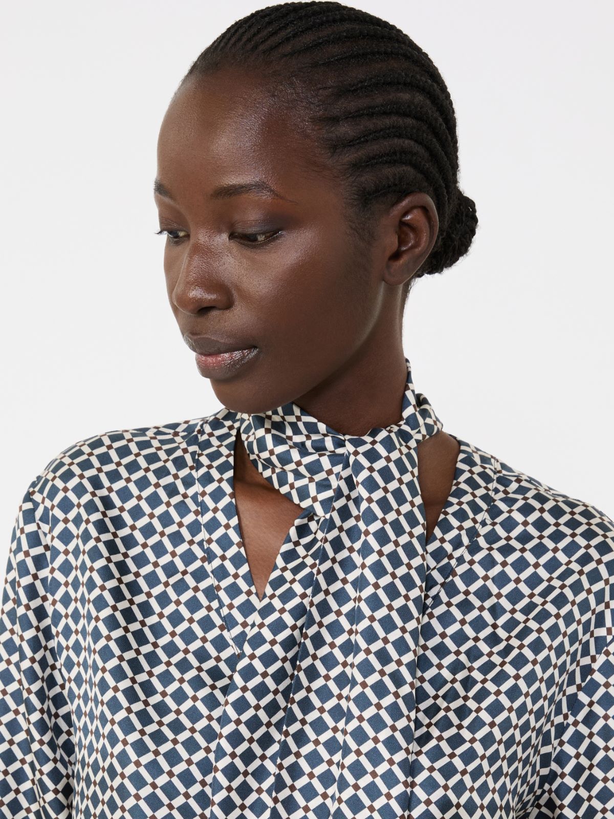 Printed silk shirt - MIDNIGHTBLUE - Max Mara - 5