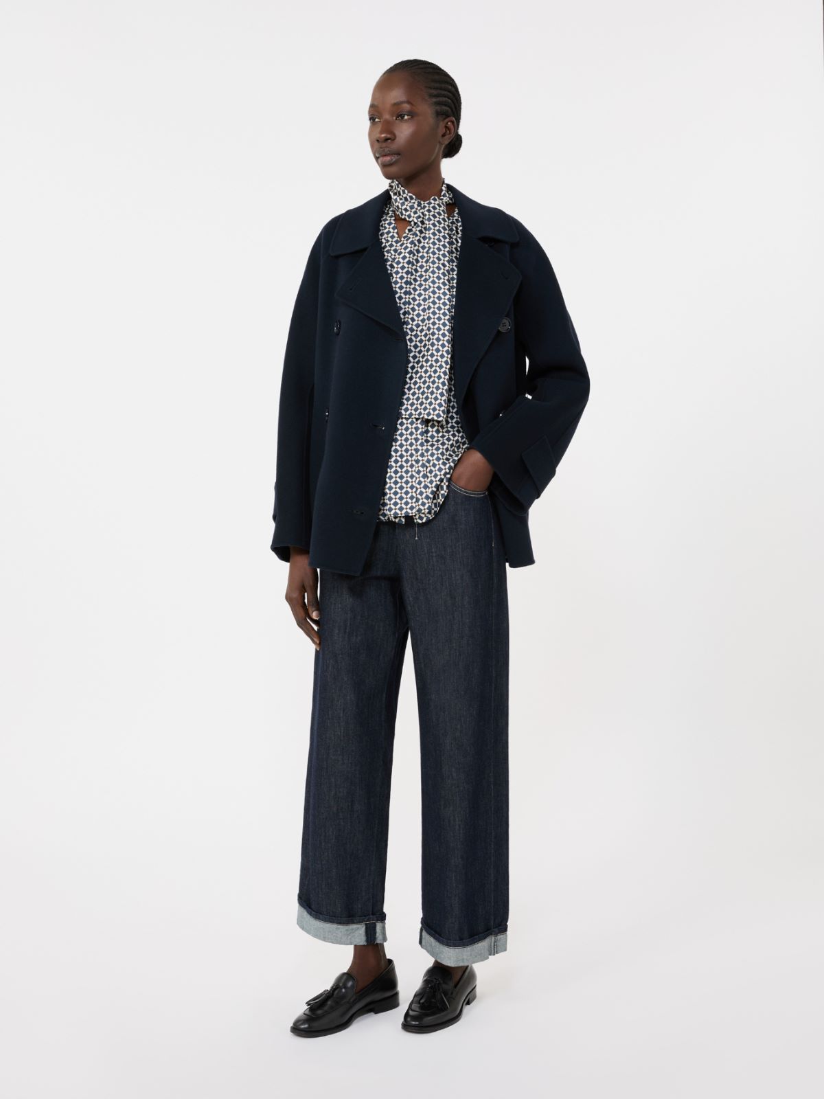 Printed silk shirt - MIDNIGHTBLUE - Max Mara - 5