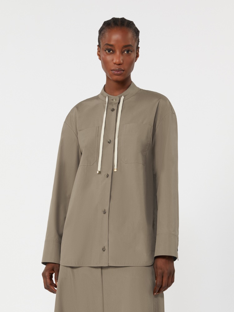 [アリ] ピュア コットン ポプリン シャツ - HAZELNUT BROWN - 2